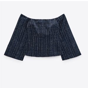 NWT‎ ZARA Textured Off Shoulder Top